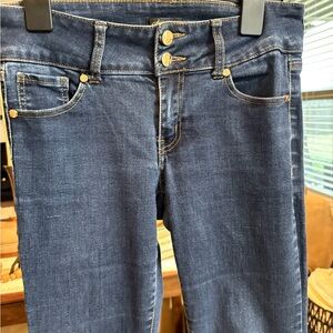 Thalia Sodi Dark Blue Flare Jeans with Twin Button Waist